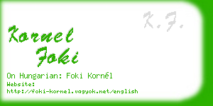 kornel foki business card