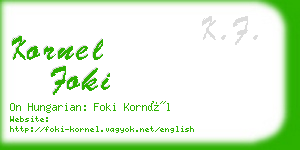 kornel foki business card
